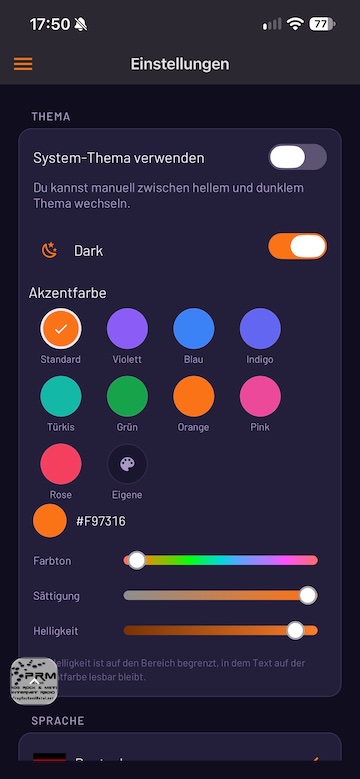 Radio Adfree Einstellungen und Personalisierung